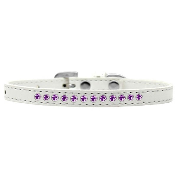 Mansbestfriend Purple Crystal Puppy White Dog Collar Size 8 MA935145